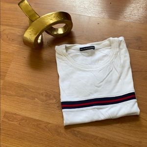 Brandy Melville Red/White/Blue Striped Tee (O/S)